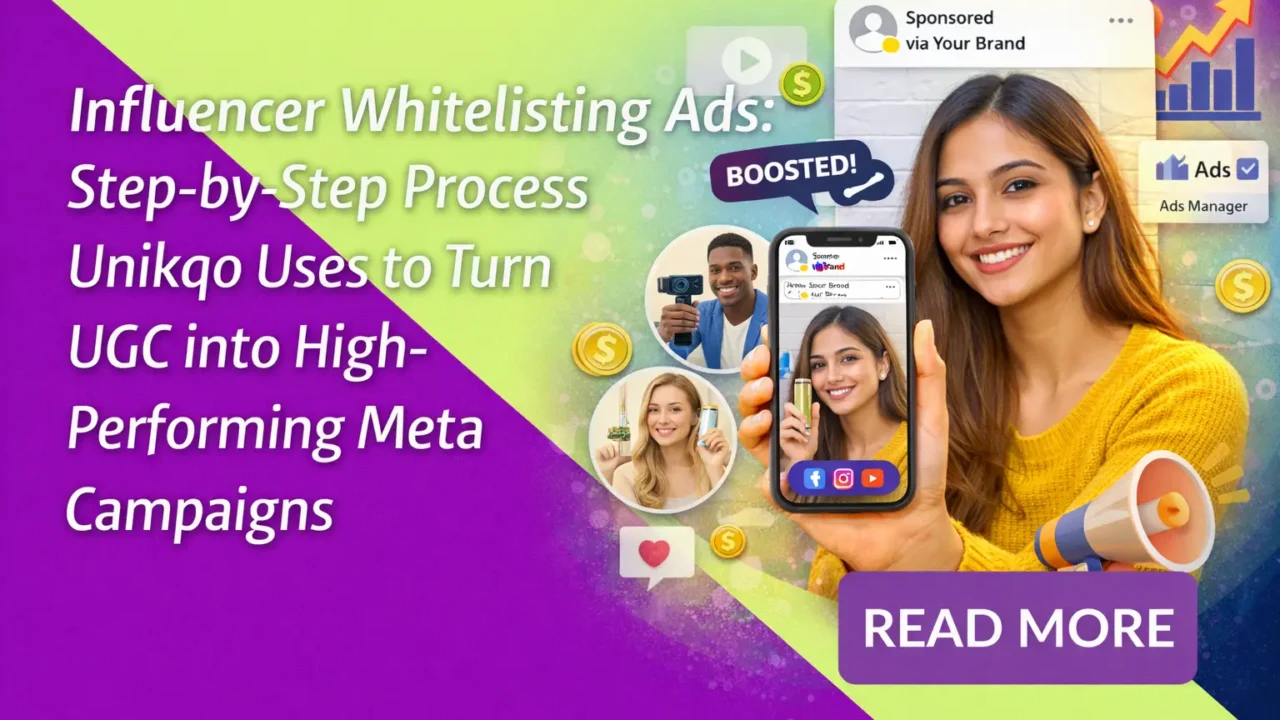 Influencer Whitelisting Ads Step-by-Step Process Unikqo Uses to Turn UGC into High-Performing Meta Campaigns